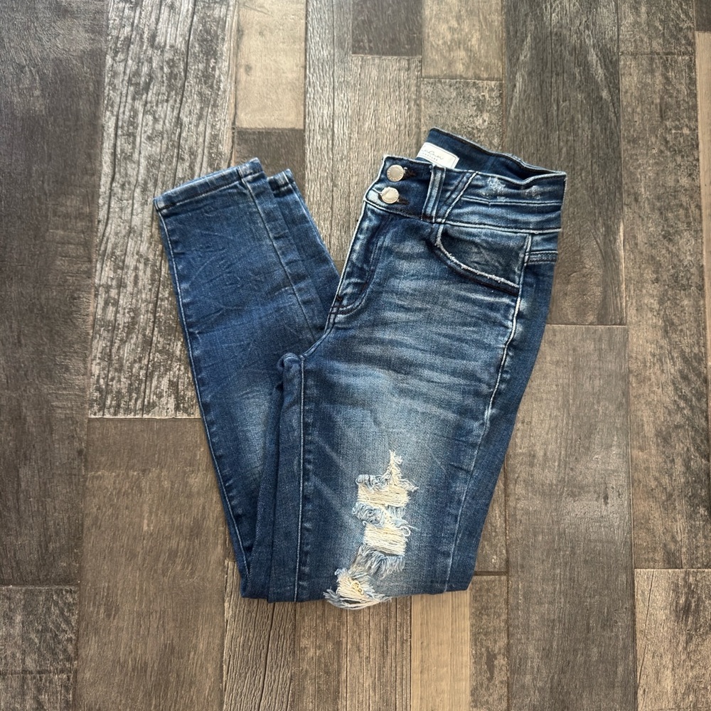 KanCan Dark Blue Distressed Skinny Jeans